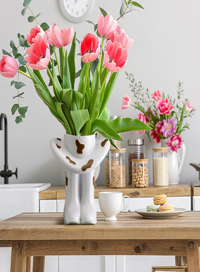 Ninehaoou Brown Cowgirl Boot Vase Centerpiece Boot Shape Boxes Decorations West Cowgirl Home Decor Western Country Accent Vase Hat Planter for Modern Aesthetic Room Wedding Decor - Image 4
